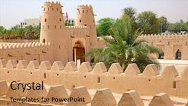  Presentation with oasis - Theme consisting of ain oasis united arab emirates background and a coral colored foreground