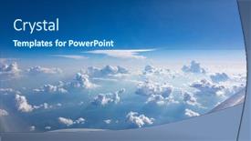  Presentation with transportation - Audience pleasing PPT layouts consisting of aiplane-window-view backdrop and a ocean colored foreground