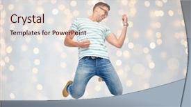  Presentation with happy holidays - PPT layouts with air and playing imaginary guitar background and a  colored foreground