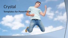  Presentation with sky blue - Beautiful presentation theme featuring air and playing imaginary guitar backdrop and a light blue colored foreground