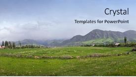  Presentation with rural - Slide deck consisting of air asia free - rural panoramic mountain landscape background and a  colored foreground