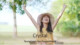  Presentation with deep web - Beautiful presentation theme featuring air asia free - woman open hand and take backdrop and a coral colored foreground