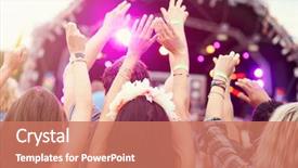  Presentation with festival music - Audience pleasing presentation theme consisting of air at a music festival backdrop and a coral colored foreground