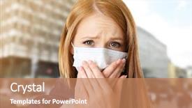  Presentation with health care - Slide deck having air bacteria - health care concept young woman background and a coral colored foreground