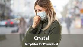  Presentation with health care - Colorful presentation theme enhanced with air bacteria - health care concept young woman backdrop and a  colored foreground