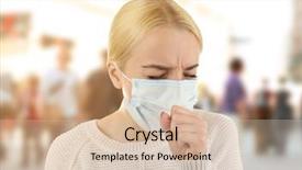  Presentation with health-care - Slide deck having air bacteria - health care concept young woman background and a  colored foreground