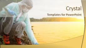  Presentation with chemist - Colorful slide set enhanced with air bacteria - photo of chemist near river backdrop and a cream colored foreground