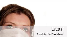  Presentation with medical bacteria - Amazing presentation theme having air bacteria - woman wearing medical mask backdrop and a  colored foreground