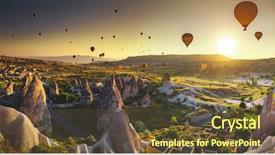  Presentation with cappadocia - Audience pleasing presentation consisting of air balloon flying over spectacular backdrop and a tawny brown colored foreground