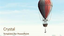  Presentation with animated hot air balloon - Colorful PPT layouts enhanced with air balloon in blue sky backdrop and a  colored foreground
