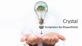  Presentation with god - Presentation theme consisting of air balloon in god hands background and a sky blue colored foreground