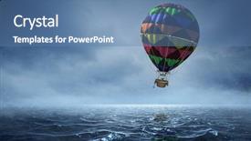  Presentation with air sea transport - Audience pleasing slide deck consisting of air balloon in sea backdrop and a  colored foreground