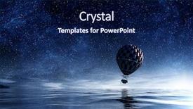  Presentation with air sea transport - Audience pleasing slides consisting of air balloon in sea backdrop and a navy blue colored foreground