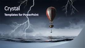  Presentation with air sea transport - Colorful slide deck enhanced with air balloon in sea backdrop and a wine colored foreground