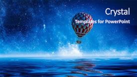  Presentation with air sea transport - Slides with air balloon in sea background and a navy blue colored foreground