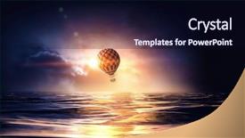  Presentation with air transport - Beautiful slide deck featuring air balloon in sea backdrop and a wine colored foreground