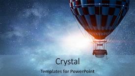  Presentation with balloon - Cool new PPT layouts with air balloon in sky mixed backdrop and a light blue colored foreground