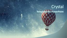  Presentation with balloon - PPT theme with air balloon in sky mixed background and a  colored foreground