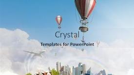  Presentation with balloon - Audience pleasing slides consisting of air-balloon-in-summer-sky backdrop and a light blue colored foreground