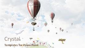  Presentation with balloon - Slides enhanced with air-balloon-in-summer-sky background and a cream colored foreground