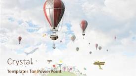  Presentation with balloon - Beautiful presentation featuring air-balloon-in-summer-sky backdrop and a cream colored foreground