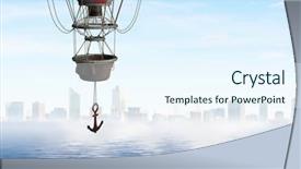  Presentation with water cooled package unit to air handling unit - Amazing slide deck having air balloon over water mixed backdrop and a  colored foreground