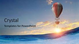  Presentation with water cooled package unit to air handling unit - PPT theme with air balloon over water mixed background and a  colored foreground