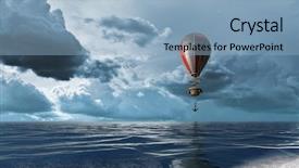  Presentation with air water pollution - Amazing PPT theme having air balloon over water mixed backdrop and a  colored foreground