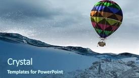  Presentation with water cooled package unit to air handling unit - Theme with air balloon over water mixed background and a  colored foreground