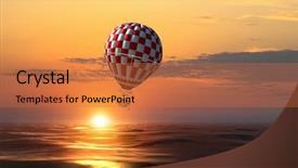  Presentation with water cooled package unit to air handling unit - Slide deck featuring air balloon over water mixed background and a  colored foreground