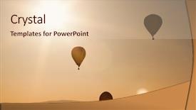  Presentation with hot air balloons - Colorful PPT theme enhanced with air balloons at sunset - free backdrop and a  colored foreground