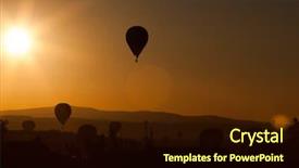  Presentation with hot air balloons - Beautiful presentation featuring air balloons at sunset - free backdrop and a  colored foreground