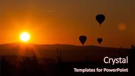  Presentation with hot air balloons - Amazing PPT theme having air balloons at sunset - free backdrop and a wine colored foreground