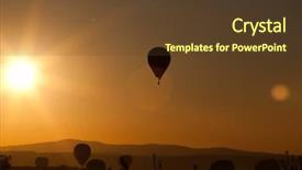  Presentation with hot air balloons - Slides consisting of air balloons at sunset - free background and a tawny brown colored foreground