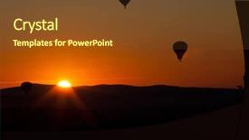  Presentation with hot air balloons - Cool new presentation theme with air balloons at sunset - free backdrop and a tawny brown colored foreground