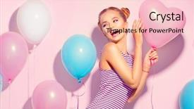  Presentation with balloon - Beautiful slide deck featuring air balloons laughing over pink backdrop and a lemonade colored foreground