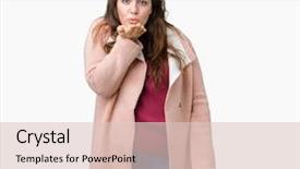  Presentation with young sing woman singing young - Slides featuring air being lovely and sexy background and a  colored foreground