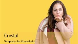  Presentation with young sing woman singing young - Amazing PPT theme having air being lovely and sexy backdrop and a  colored foreground