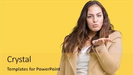  Presentation with kiss - Presentation theme featuring air being lovely and sexy background and a  colored foreground