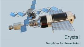  Presentation with orbital - PPT theme consisting of air blast - model of orbital space station background and a  colored foreground
