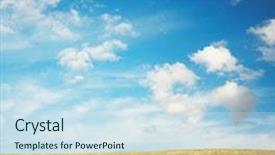  Presentation with coral reefs blue water beautiful sky - Presentation design having air blue - beautiful sky and summer fields background and a  colored foreground