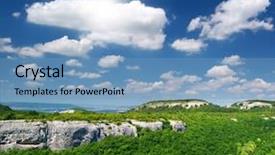  Presentation with luxury mountain nature - PPT theme consisting of air blue - mountain landscape composition of nature background and a teal colored foreground