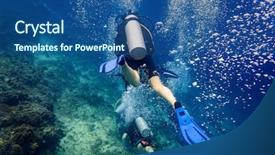  Presentation with air bubbles - Audience pleasing slides consisting of coral reef under water backdrop and a ocean colored foreground