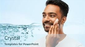  Presentation with skin care - Colorful PPT layouts enhanced with air bubbles or water backdrop and a cool aqua colored foreground