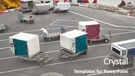  Presentation with air cargo - Theme featuring air cargo unit load devices background and a gray colored foreground