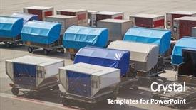  Presentation with air cargo - Amazing slide deck having aircraft ship - air cargo unit load devices backdrop and a gray colored foreground