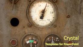  Presentation with industrial - Beautiful slides featuring air compressor - industrial meter backdrop and a tawny brown colored foreground