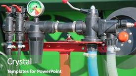  Presentation with compressor - Presentation enhanced with air compressor - pressure gauge manometer background and a shamrock green colored foreground