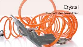  Presentation with compressor - Audience pleasing theme consisting of air compressor gun with coiled backdrop and a lemonade colored foreground