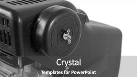  Presentation with compressor - Slide deck featuring air compressor on white background background and a dark gray colored foreground